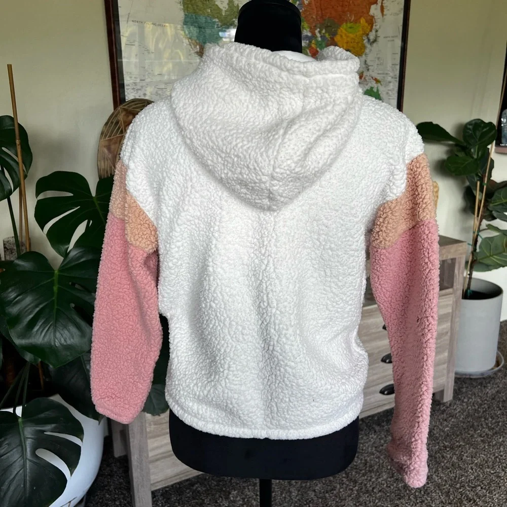 The Children's Place White and Pink Cozy Sherpa Jacket